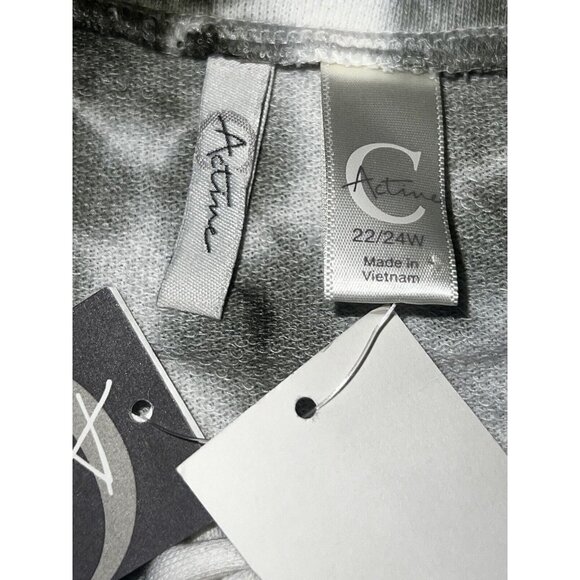 C Active Sweatshirt Green and Cream Women's Plus 22 / 24 W Tie Dye NWT New - Picture 15 of 16